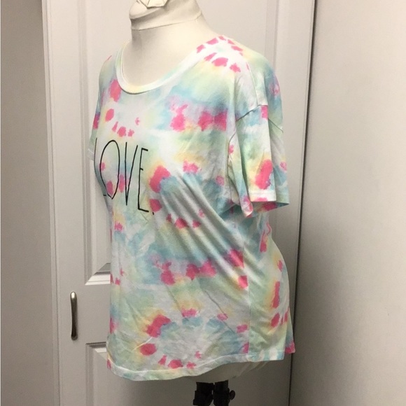 Rae Dunn Women’s Short Sleeve Crewneck “LOVE.” Tee Shirt, Tie Dye, size XL - Picture 10 of 12